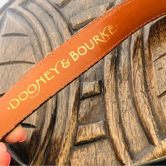 Vintage Dooney & Bourke all weather pebbled Black British Tan Belt -USA … - Picture 6 of 11
